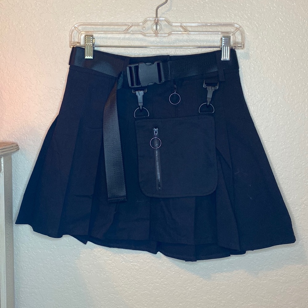 Dolls Kill Black Pleated Skirt